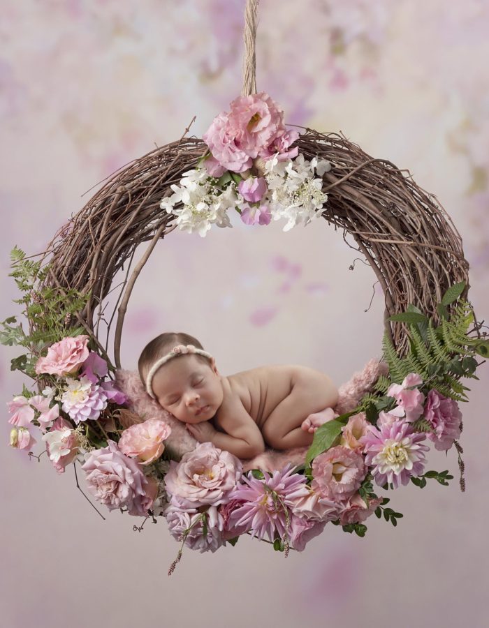 Swing Wreath Pink Floral